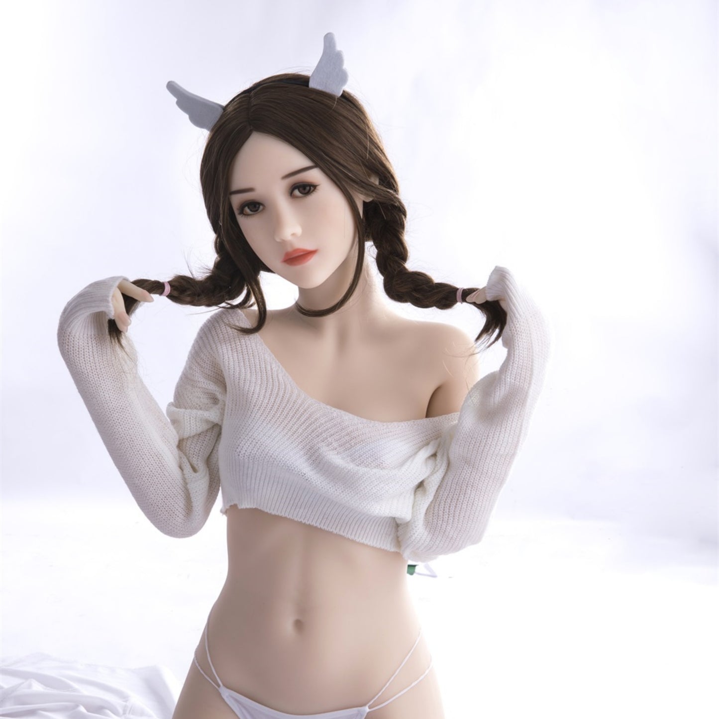 US Stocked 163CM Black eyes brown long hair sex love fun doll-LiuXiaoxue