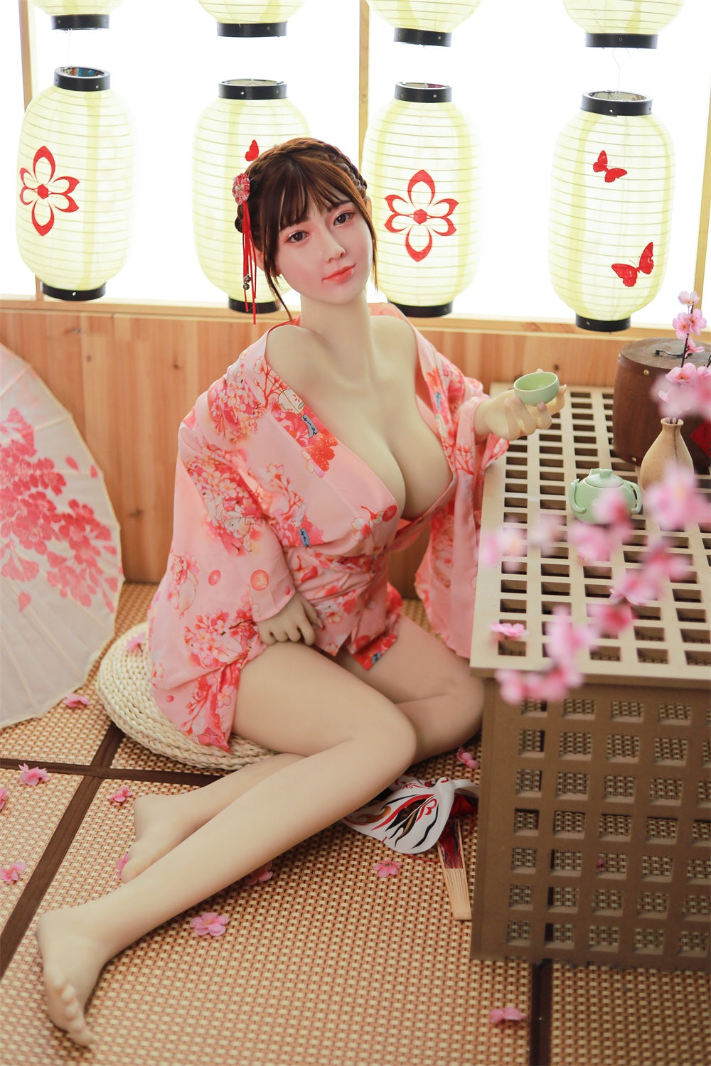 170CM Japanese Big Breast Blonde Silicone Head+ TPE Body Adult Love Sex Doll -Yaji IDATEDOLL