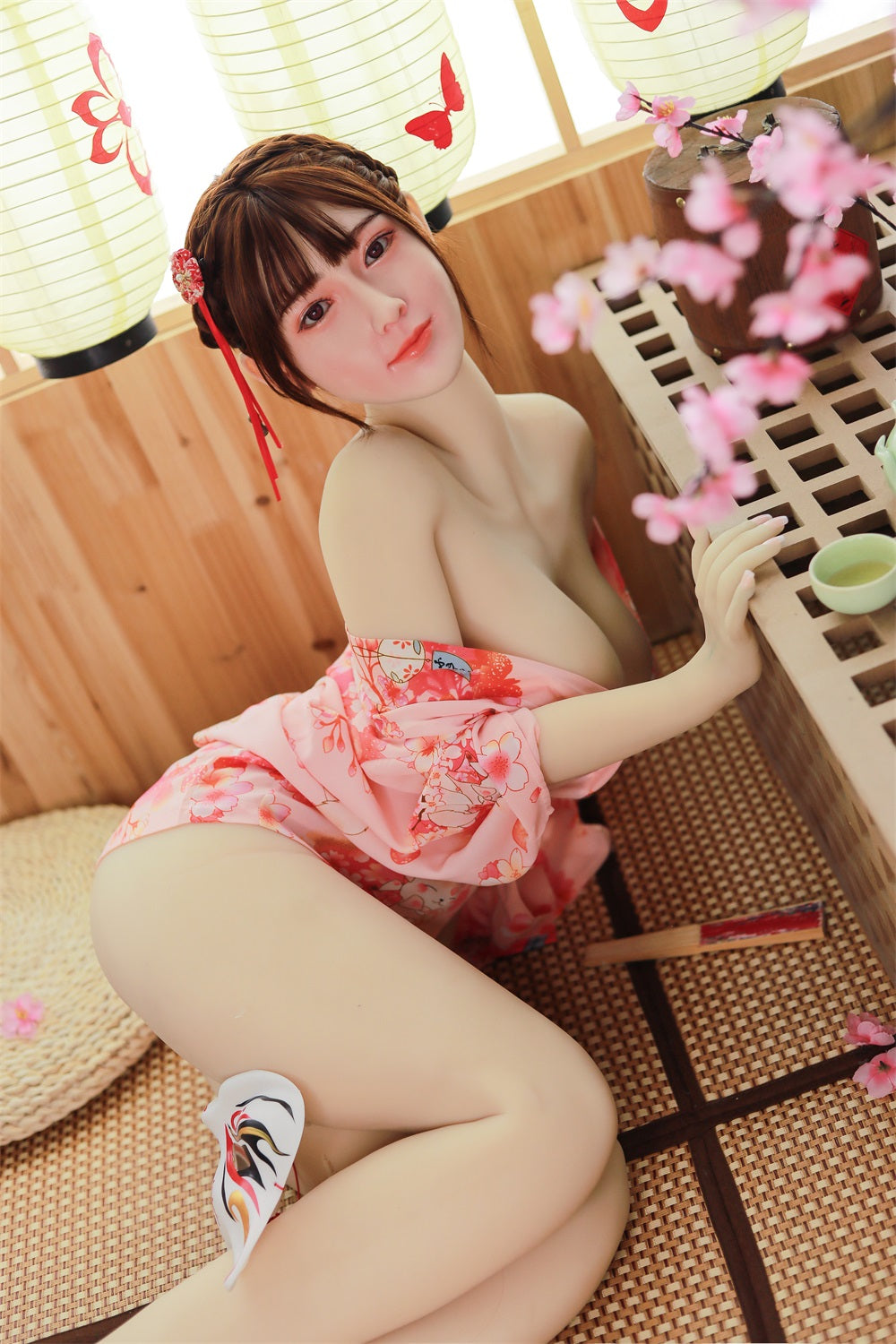 170CM Japanese Big Breast Blonde Silicone Head+ TPE Body Adult Love Sex Doll -Yaji IDATEDOLL