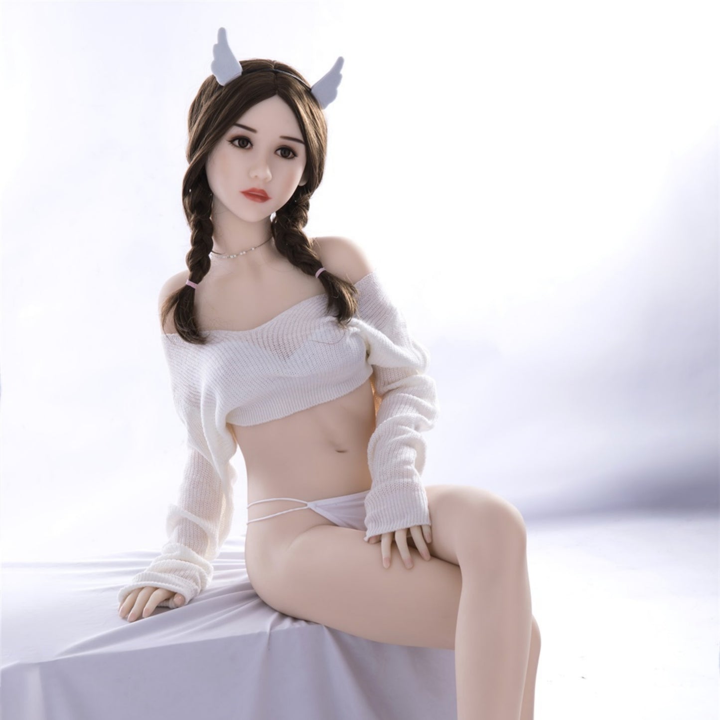 US Stocked 163CM Black eyes brown long hair sex love fun doll-LiuXiaoxue