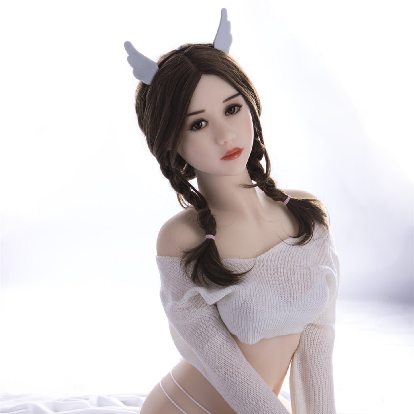 US Stocked 163CM Black eyes brown long hair sex love fun doll-LiuXiaoxue