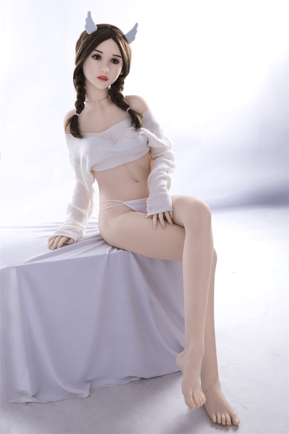 US Stocked 163CM Black eyes brown long hair sex love fun doll-LiuXiaoxue