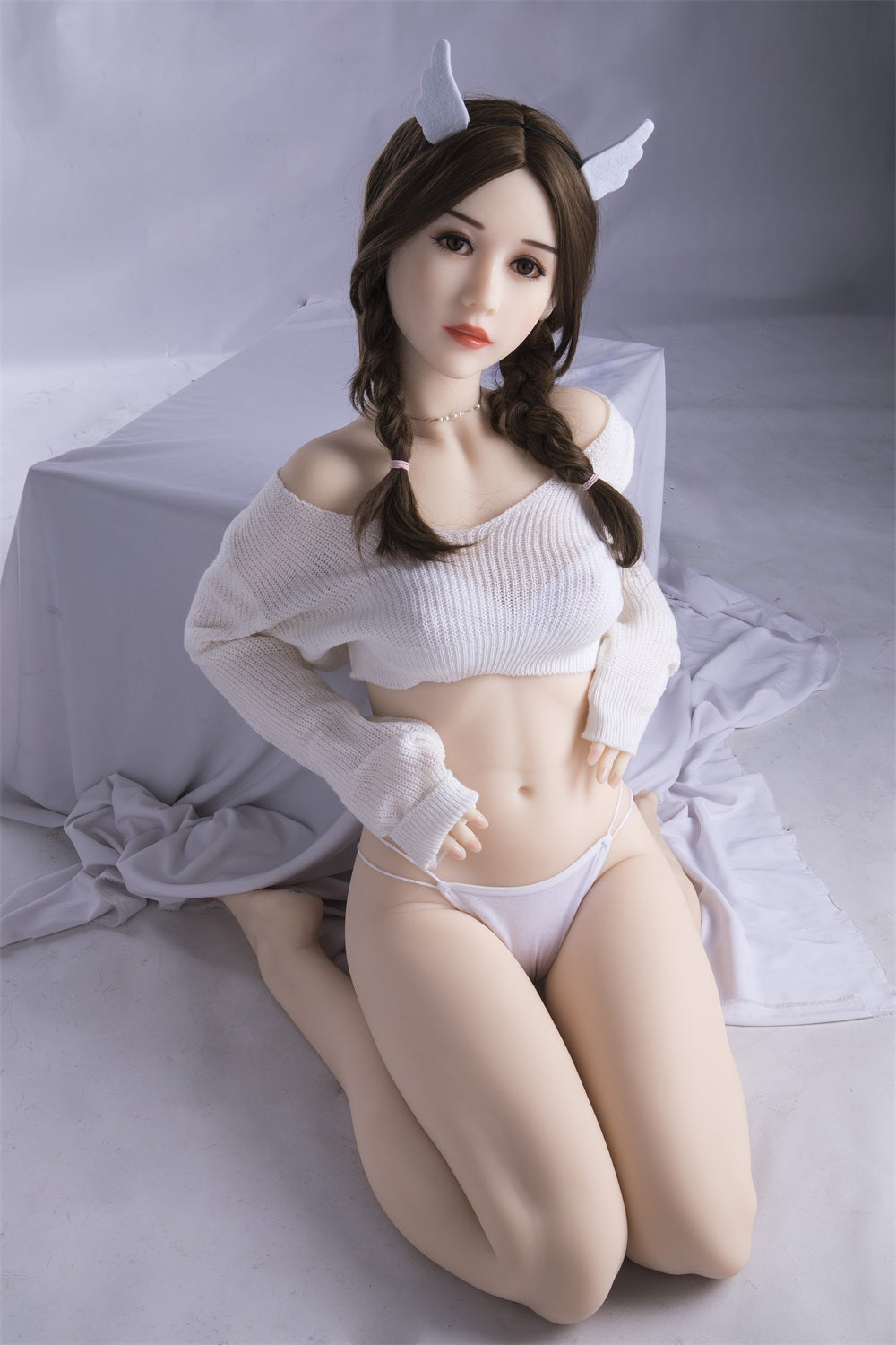 US Stocked 163CM Black eyes brown long hair sex love fun doll-LiuXiaoxue