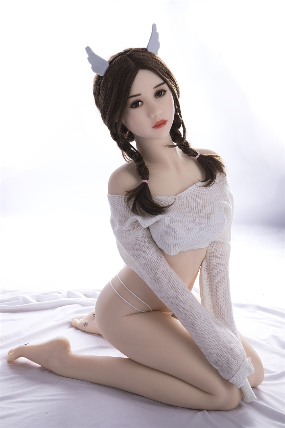 US Stocked 163CM Black eyes brown long hair sex love fun doll-LiuXiaoxue